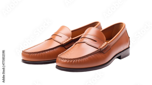 Wallpaper Mural A stylish pair of brown loafers on a clean white background Torontodigital.ca