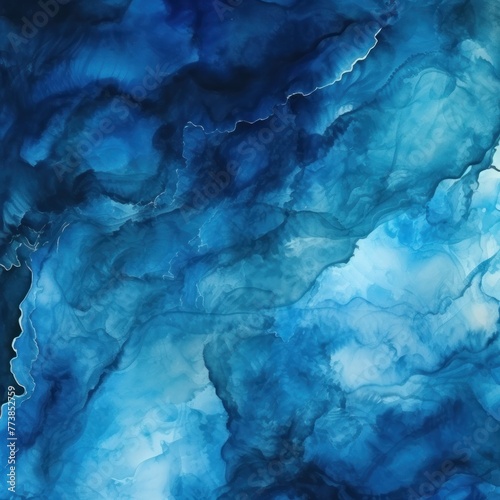 Blue dark watercolor abstract background 