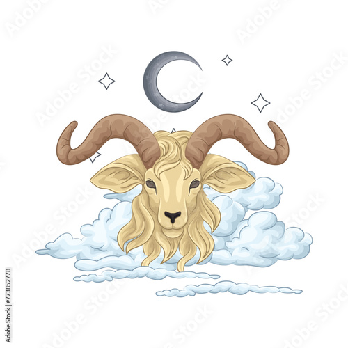 Illustration of Capricorn zodiac sign 