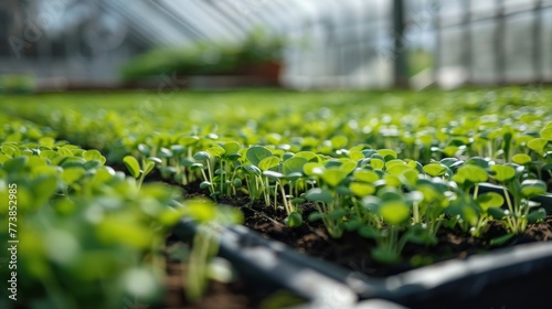 Lush Green Plants in a Full Greenhouse