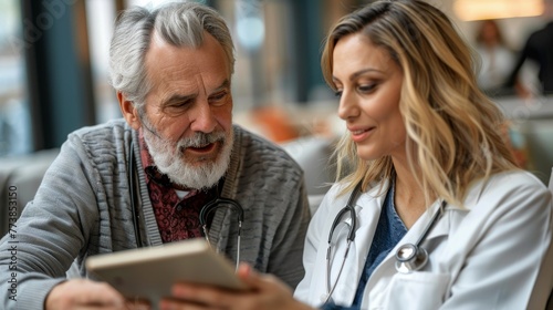 Doctor in Coat Talking to Woman