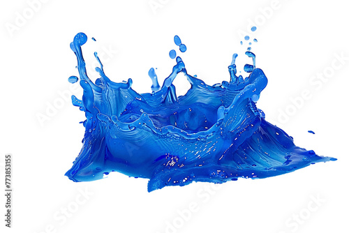 Blue water splash isolate white background.