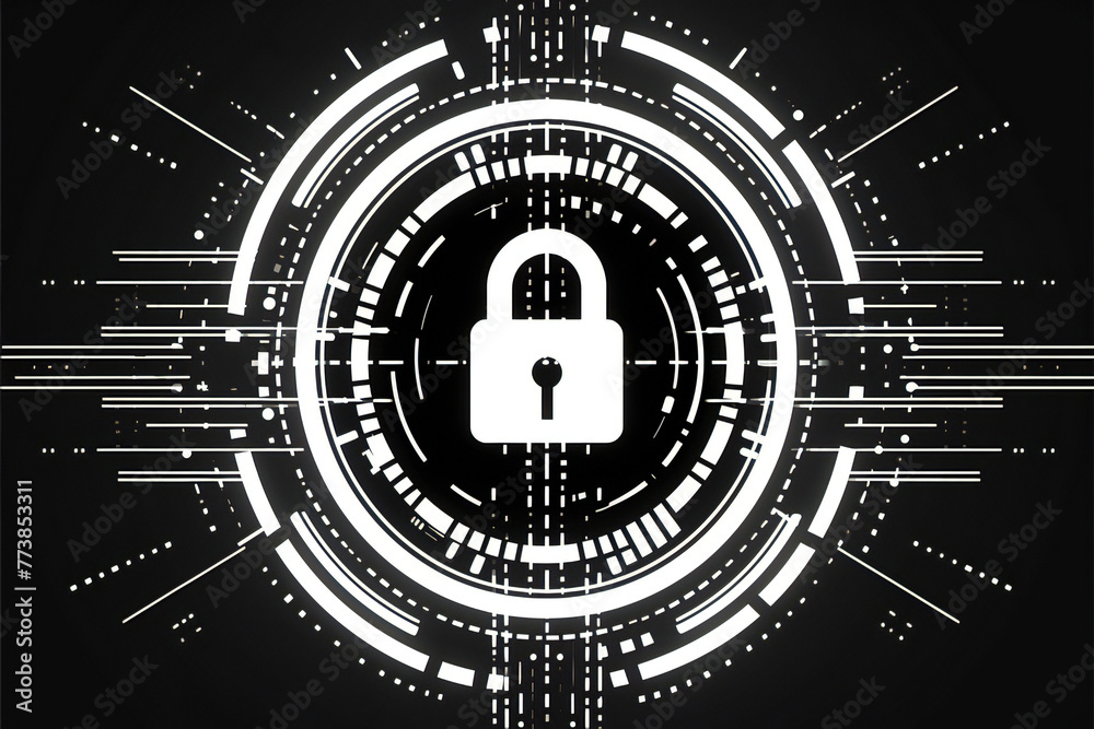 Lock on dark background, protection concept Lock on dark background, protection concept