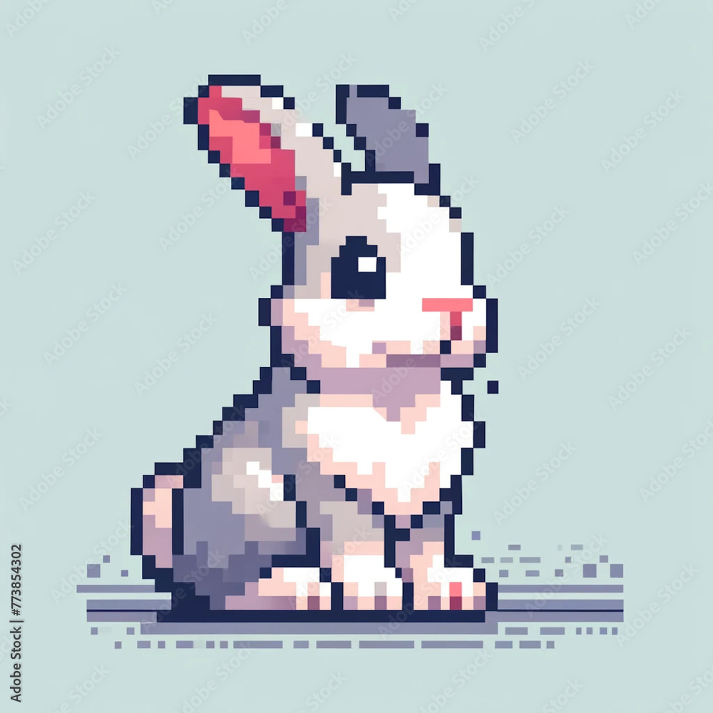 Fototapeta premium うさぎのドット絵
