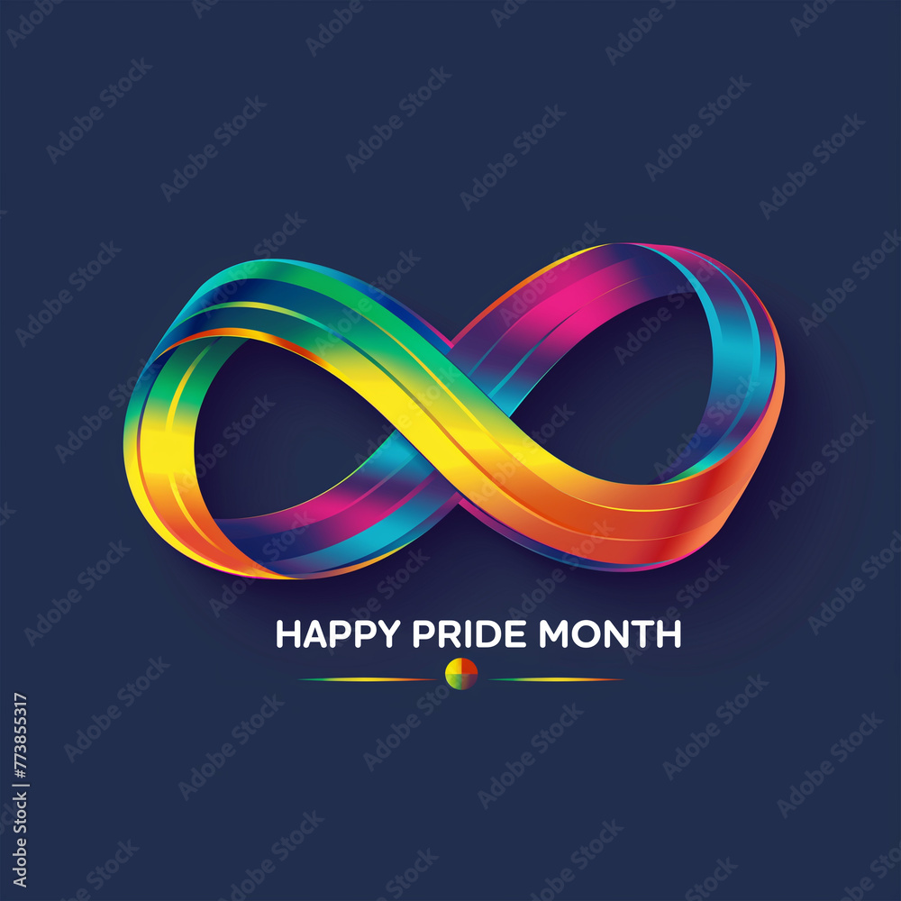 Infinity Symbol Raki Ribbon a ribbon in the shape of an infinity symbol with the rainbow flag's ...