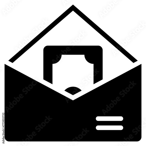 message money receive envelope solid glyph