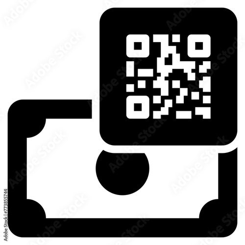money qr scan payment solid glyph