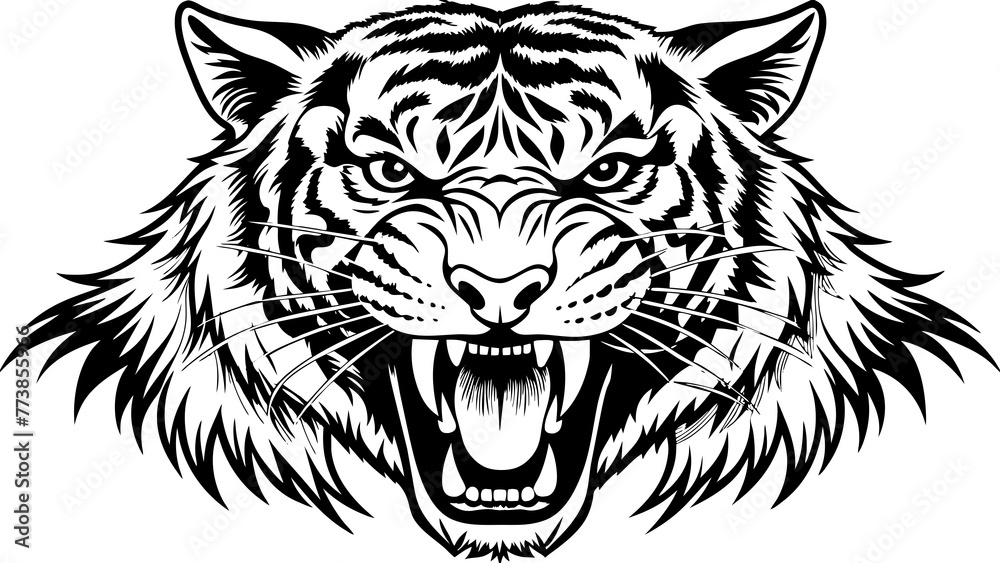 angry tiger head svg file