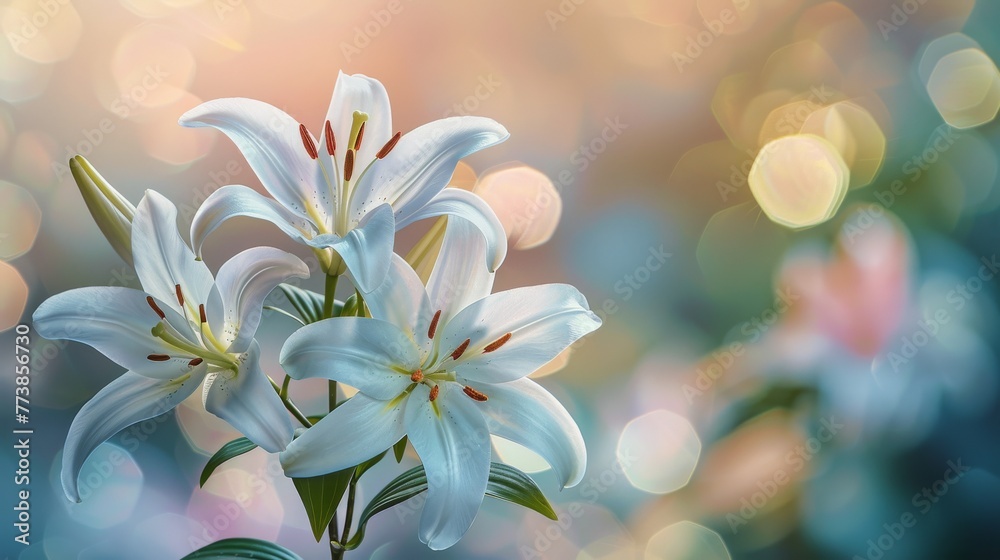 Obraz premium Close-Up of White Flower on Blurry Background