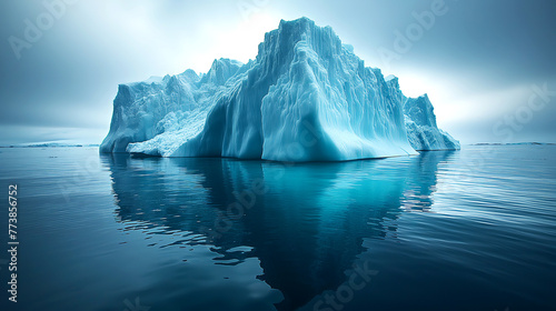 Iceberg in the ocean. Landscape with iceberg