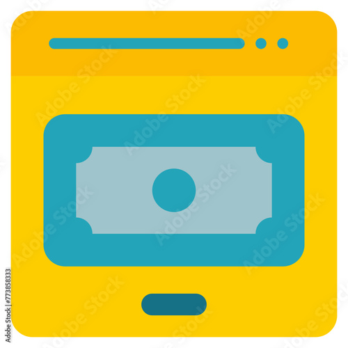 internet online money withdraw receive flat style