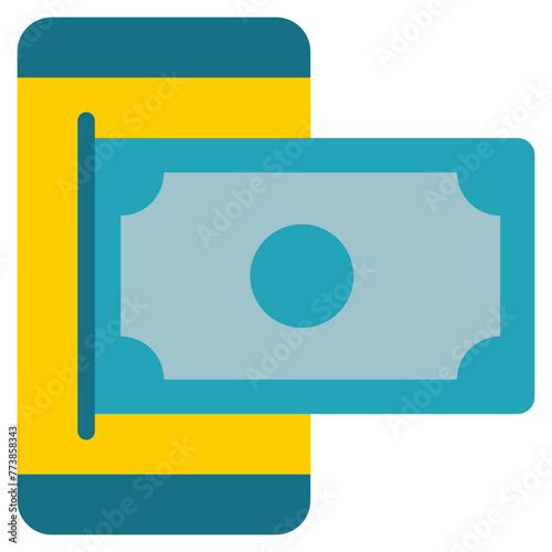 mobile withdraw receive money online flat style