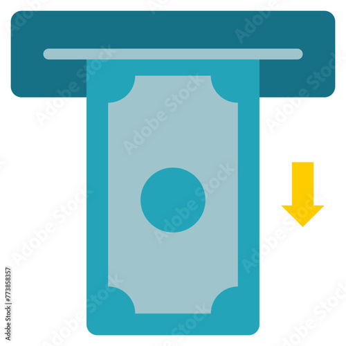money withdraw atm banking flat style