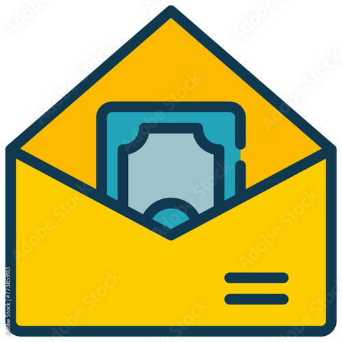 message money receive envelope filled outline
