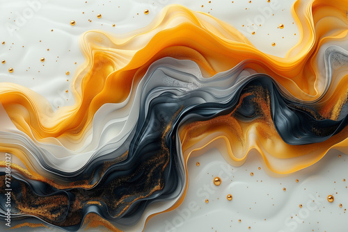 Captivating Luxury in Fluid Gold and Black Background