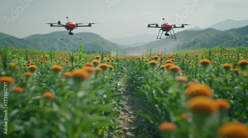 Large Plane Flying Over Lush Green Field