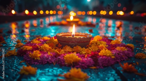 Small Bowl Filled With Flowers on Table
