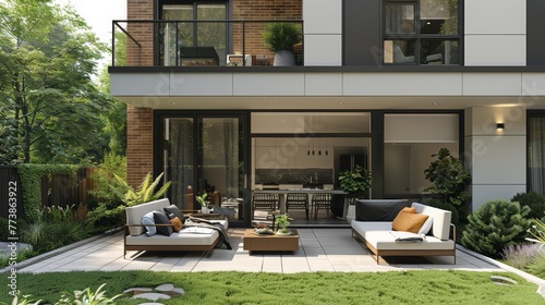 Spacious House With Many Windows and Furniture