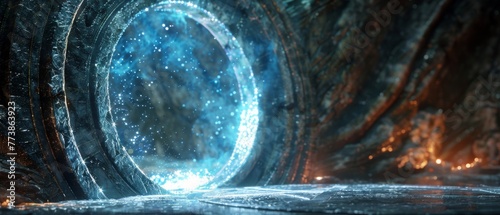 A magical artifact that can open a portal to the afterlife, the portal sparkling with magical energy