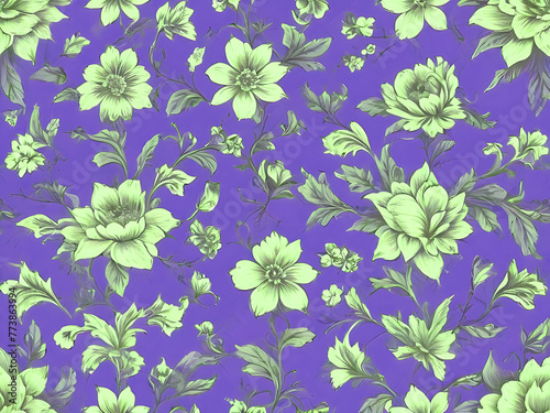 Vintage style seamless floral pattern design