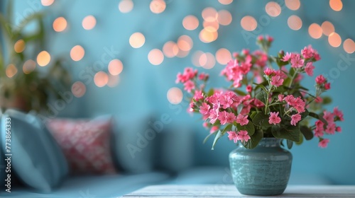 Daisies Vase on Living Room Table