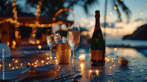 Bottle of Wine on Table
