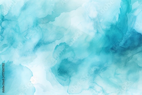 Cyan watercolor abstract background 