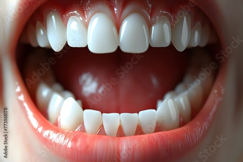 Close Up of Childs Mouth With White Teeth