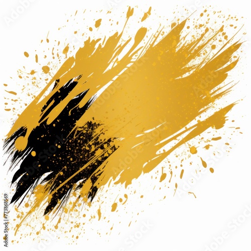 Gold gritty grunge vector brush stroke color halftone pattern