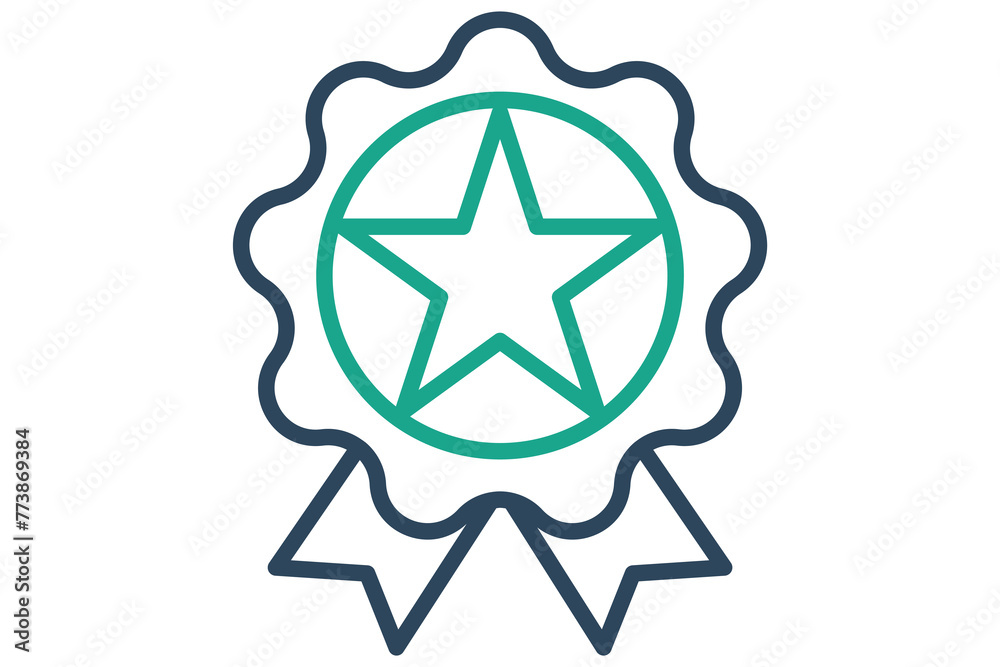 ranking icon. medal with star in circle. icon related to action plan, business. line icon style. business element illustration ranking icon. medal with star in circle. icon related to action plan, business. line icon style. business element illustration