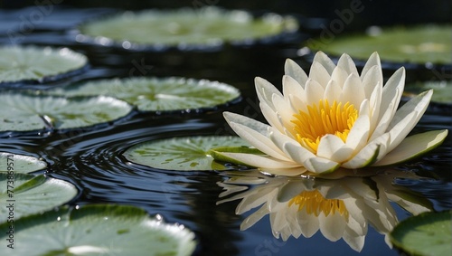 Fotografía water lily in the water clear water