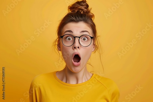 surprised face, woman, portrait of surprised woman