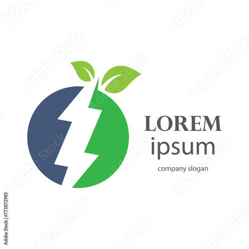 environmentally friendly electricity supply logo design