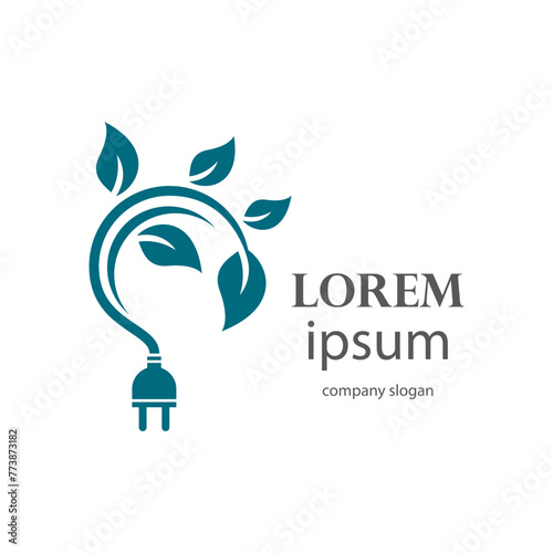 environmentally friendly electricity supply logo design