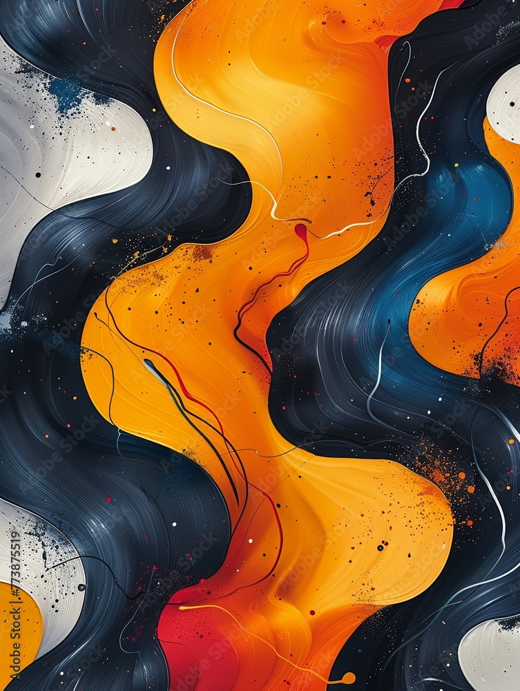 Print a series of posters featuring vibrant abstract patterns using digital printing technology