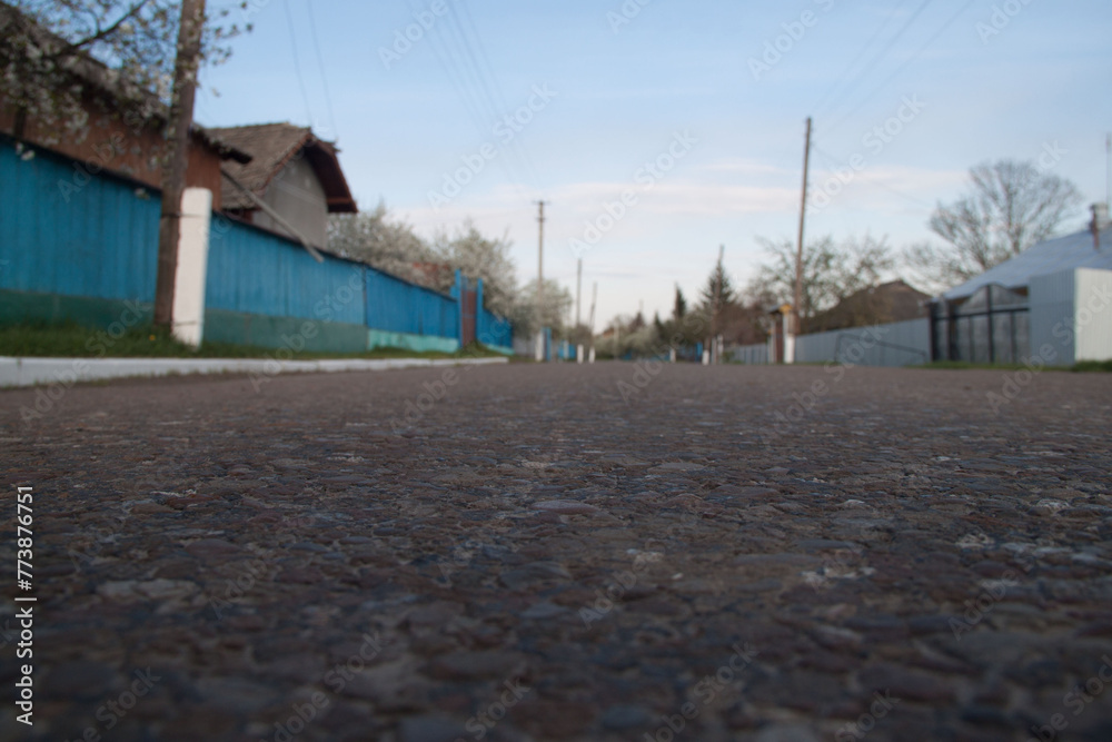 asphalt in the village