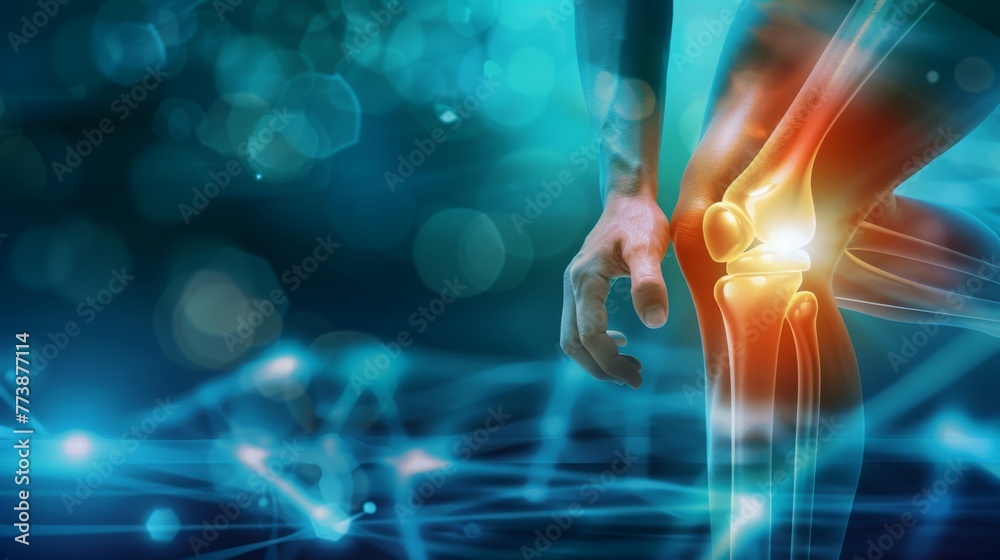 Knee Pain and Injury, Knee X-ray Anatomy, Emphasizing the Bones and ...