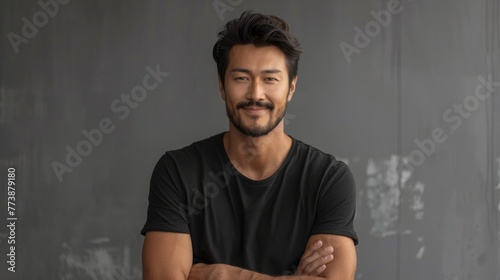 Portrait of young handsome Asian man isolated background