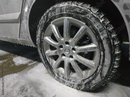 car on the sink. car in the foam.