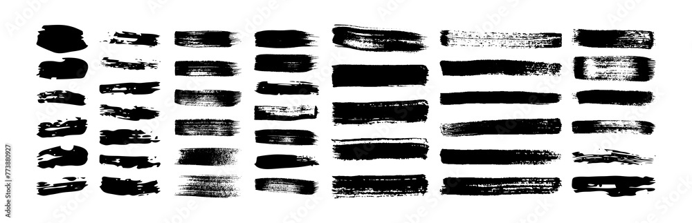 Set of black grunge brush strokes Set of black grunge brush strokes