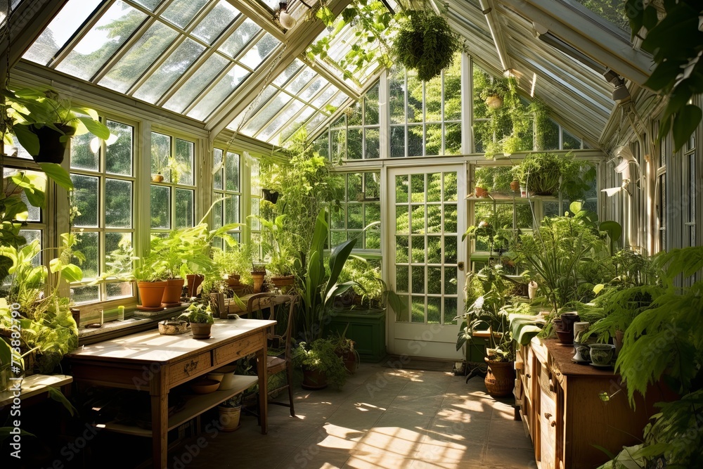 Modern Glass Oasis: A Bright and Airy Conservatory Design with Lush Plant Ambiance Modern Glass Oasis: A Bright and Airy Conservatory Design with Lush Plant Ambiance