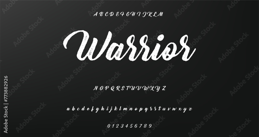 Lettering font isolated on background. Texture alphabet in street art and graffiti style. Grunge and dirty effect.  Vector brush letters.
