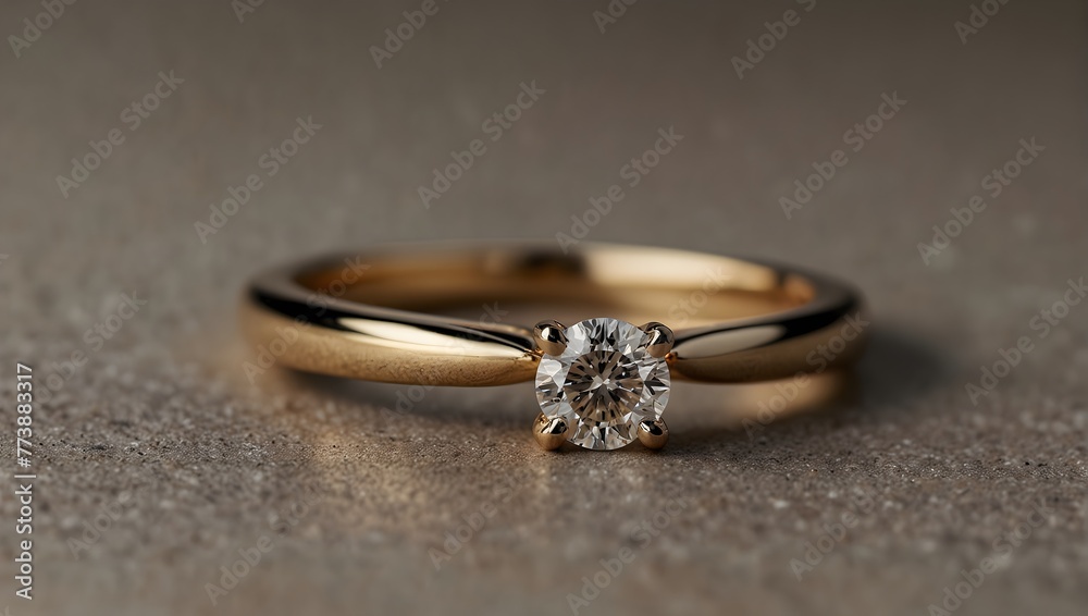 A sleek, modern engagement ring with a single, flawless diamond, catching the light in a chic, minimalist setting Generative AI A sleek, modern engagement ring with a single, flawless diamond, catching the light in a chic, minimalist setting Generative AI