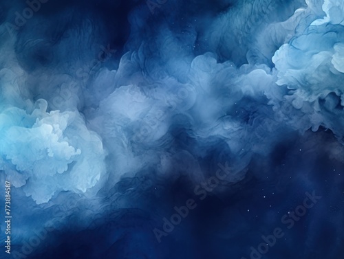 Indigo dark watercolor abstract background