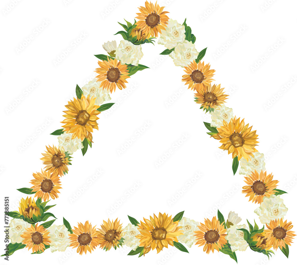 Sunflower frame illustration on transparent background.
Sunflower frame illustration on transparent background.