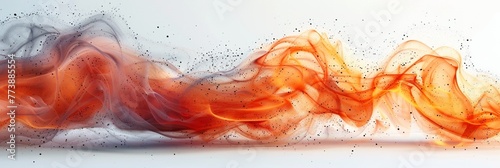 Abstract motion of colorful swirls creates a mesmerizing pattern, resembling flowing watercolor on white