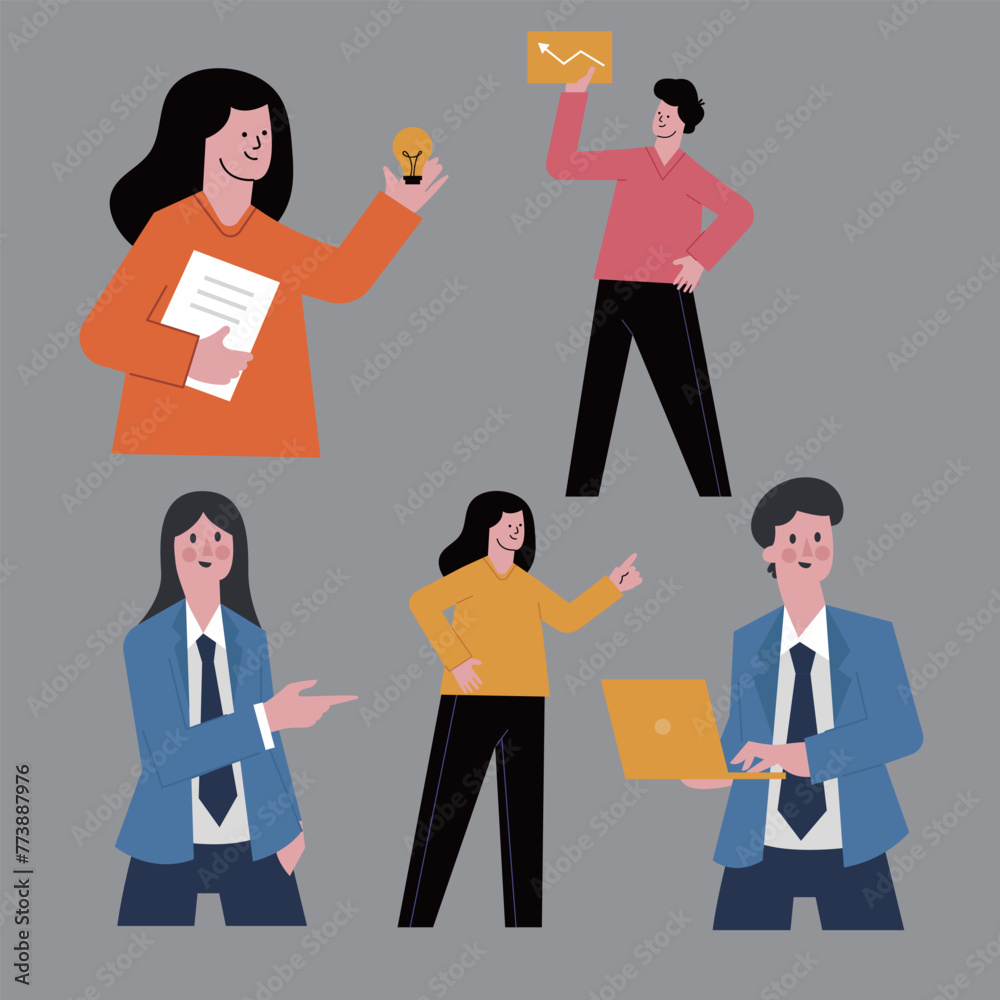 Various postures of characters in daily life, from relaxed resting states to active moments of movement Various postures of characters in daily life, from relaxed resting states to active moments of movement