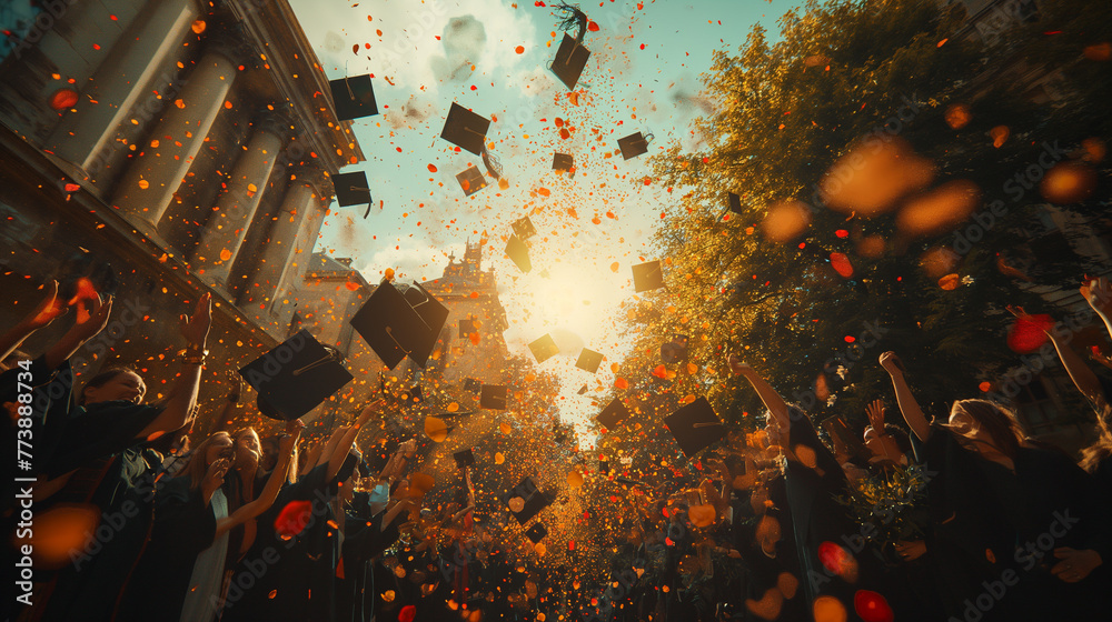 Students have fun at graduation. Students have fun at graduation.