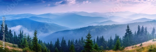 Wallpaper Nature: Breathtaking Carpathian Mountain Panorama in Summer Landscape photo