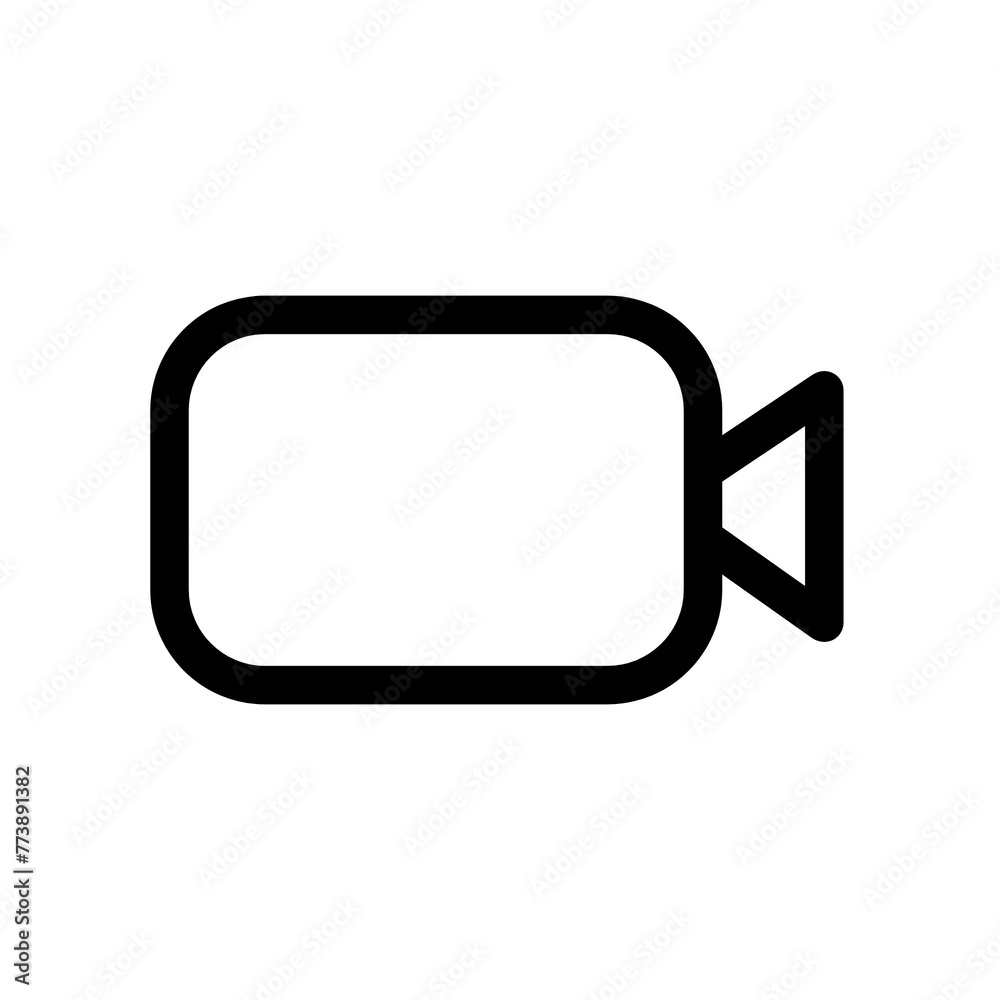 Video camera icon in black and outline style Video camera icon in black and outline style